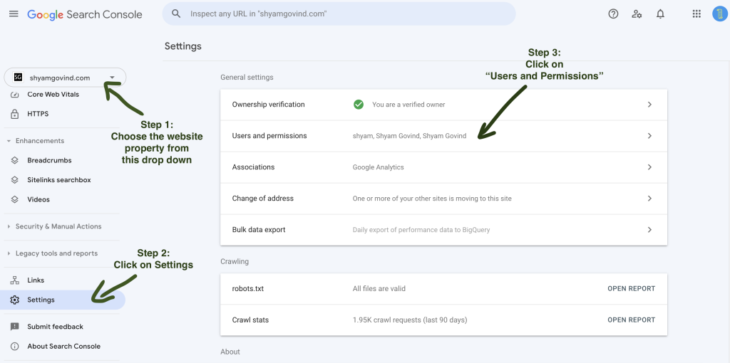 How to add a user to Google Search Console - An easy step-by-step explainer by Shyam Govind